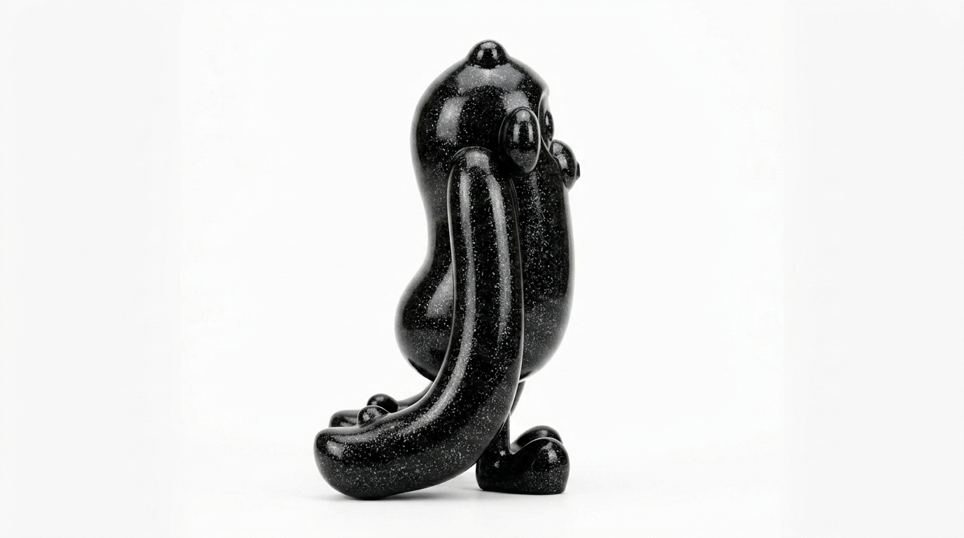 Black and pearl Chumpy, side-view source for the Flow texture study