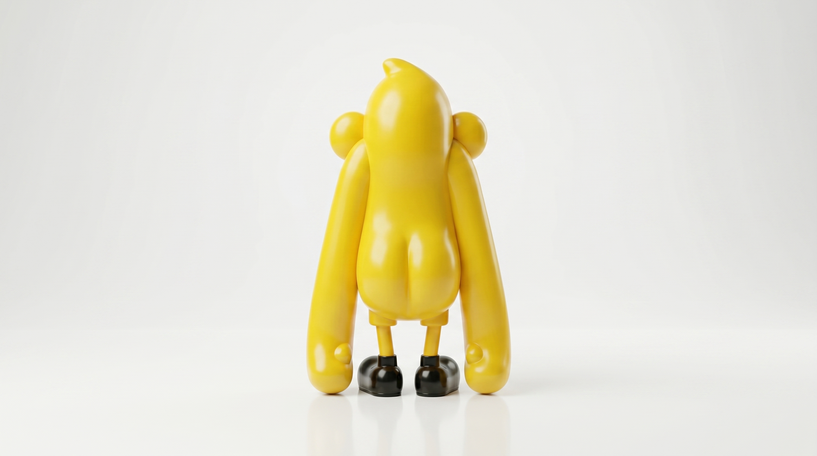 Yellow Original Chumpy sculpture, rear view