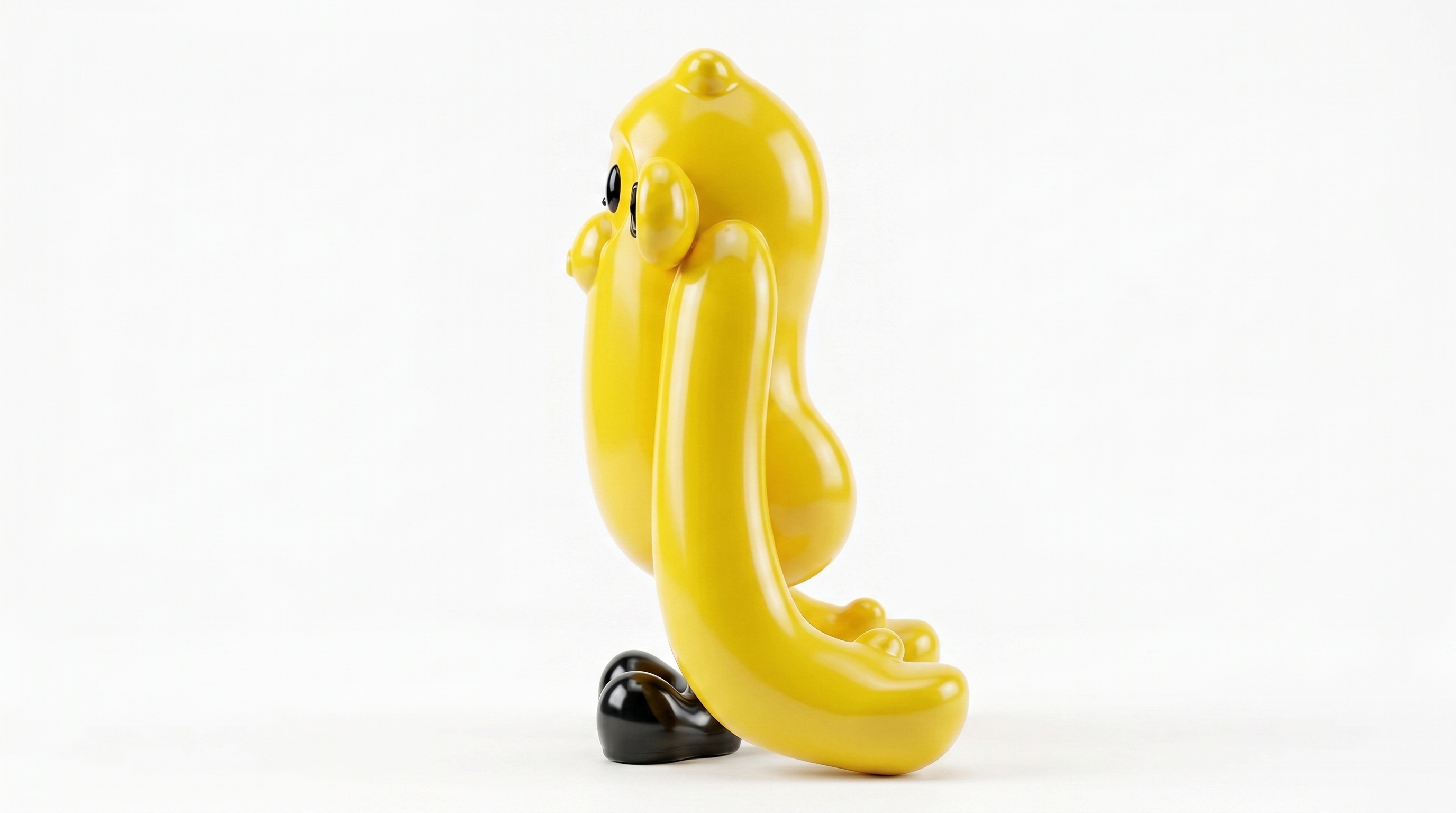 Yellow Original Chumpy sculpture, side view